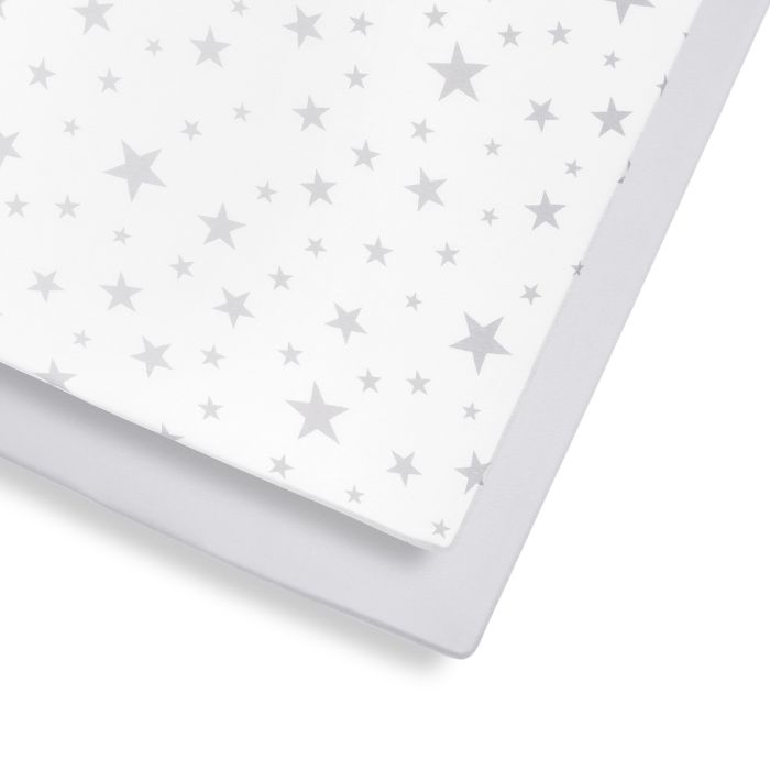 Snuz 2 Pack Cot/Cot Bed Fitted Sheets Stars – Cot and Bed Sheets - Baby Travel Snuz 2 Pack Cot/Cot Bed Fitted Sheets Stars - Cot and Bed Sheets - Image 1