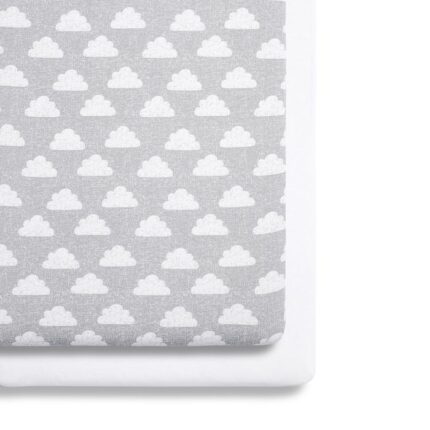 Snuz 2 Pack Crib Fitted Sheets Cloud Nine – Crib Bedding & Sheets - Baby Travel