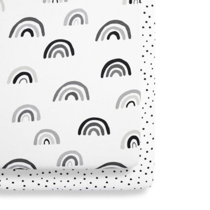 Snuz 2 Pack Crib Fitted Sheets Mono Rainbow - Crib Bedding & Sheets