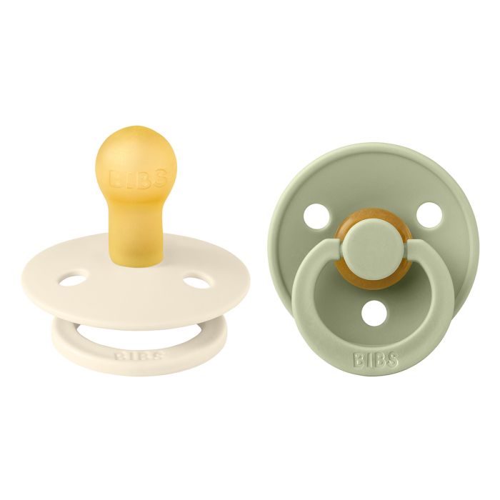 Bibs Pacifier Round Collection 2 Pack Size 1 Ivory/Sage – Pacifiers - Baby Travel