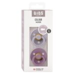 Bibs Pacifier Round Collection 2 Pack Size 1 Fossil Grey/Mauve - Pacifiers
