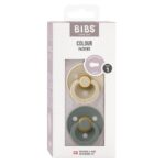 Bibs Pacifier Round Collection 2 Pack Size 1 Vanilla/Pine - Pacifiers