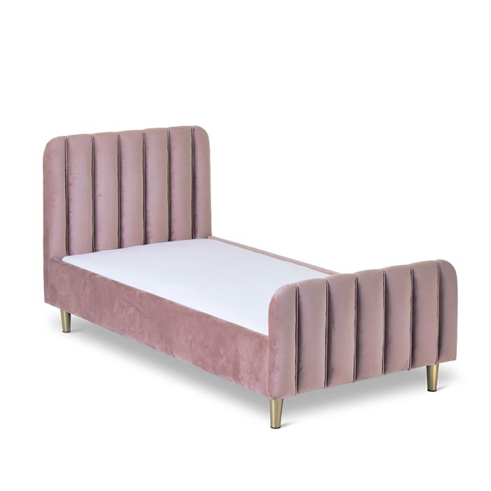 Obaby Gatsby Velvet Single Bed Pink – Cots & Cot Beds - Baby Travel Obaby Gatsby Velvet Single Bed Pink - Cots & Cot Beds - Image 1