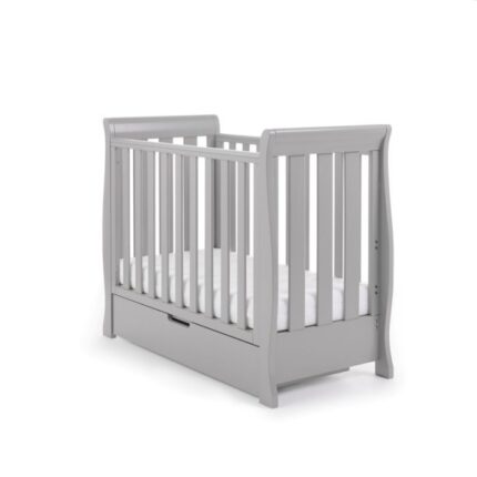 Obaby Stamford Space Saver Sleigh Cot Warm Grey – Cots & Cot Beds - Baby Travel