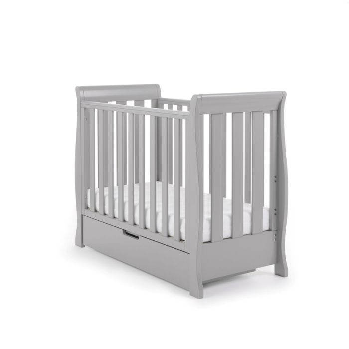 Obaby Stamford Space Saver Sleigh Cot Warm Grey – Cots & Cot Beds - Baby Travel Obaby Stamford Space Saver Sleigh Cot Warm Grey - Cots & Cot Beds - Image 1