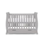 Obaby Stamford Mini Sleigh Cot 2 Piece Room Set Warm Grey - Furniture Sets - Image 6