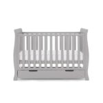 Obaby Stamford Mini Sleigh Cot 2 Piece Room Set Warm Grey - Furniture Sets - Image 5