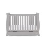 Obaby Stamford Mini Sleigh Cot 2 Piece Room Set Warm Grey - Furniture Sets - Image 3