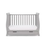 Obaby Stamford Mini Sleigh Cot 2 Piece Room Set Warm Grey - Furniture Sets - Image 7