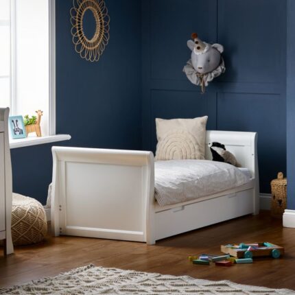 Obaby Stamford Classic Sleigh Cot Bed White – Cots & Cot Beds - Baby Travel