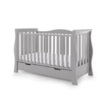 Obaby Stamford Luxe Sleigh Cot Bed Warm Grey - Cots & Cot Beds