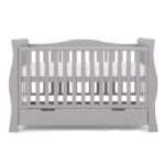 Obaby Stamford Luxe Sleigh Cot Bed Warm Grey - Cots & Cot Beds - Image 6