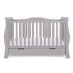 Obaby Stamford Luxe Sleigh Cot Bed Warm Grey - Cots & Cot Beds - Image 3