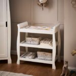 Obaby Stamford Sleigh Open Changing Unit White - Nursery Drawers - Image 2