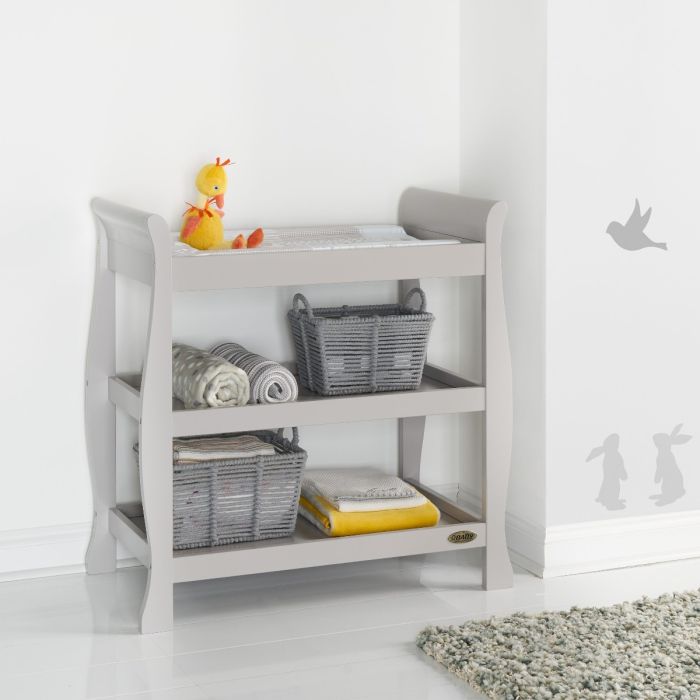 Obaby Stamford Sleigh Open Changing Unit Warm Grey – Nursery Drawers - Baby Travel Obaby Stamford Sleigh Open Changing Unit Warm Grey - Nursery Drawers - Image 2