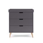 Obaby Maya Changing Unit Slate And Natural – Nursery Drawers - Baby Travel Nursery Drawers