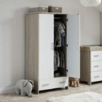 Obaby Nika Double Wardrobe Grey Wash And White - Wardrobes - Image 2