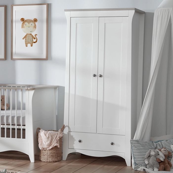 CuddleCo Clara Wardrobe White/Ash – Wardrobes - Baby Travel CuddleCo Clara Wardrobe White/Ash - Wardrobes - Image 2