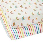 Ickle Bubba 2 Pack Cot Bed Fitted Sheets Rainbow Dreams - Cot and Bed Sheets