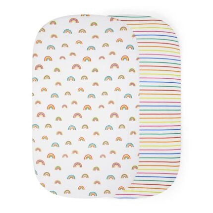 Ickle Bubba 2 Pack Crib Fitted Sheets Rainbow Dreams - Crib Bedding & Sheets