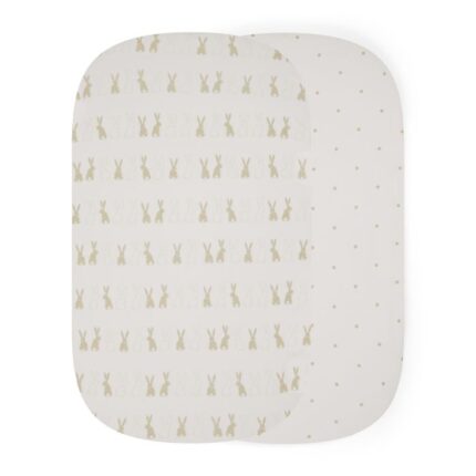 Ickle Bubba 2 Pack Crib Fitted Sheets Bunnychino - Crib Bedding & Sheets