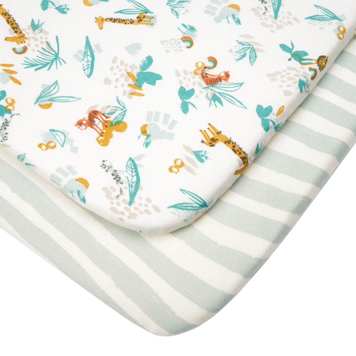 Tutti Bambini Crib 2 Pack Fitted Sheets Run Wild – Crib Bedding & Sheets - Baby Travel Tutti Bambini Crib 2 Pack Fitted Sheets Run Wild - Crib Bedding & Sheets - Image 1