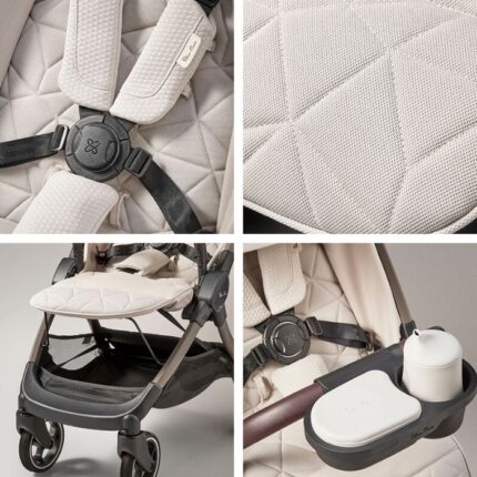 Silver Cross Clic Pushchair Almond – Compact Foldable Strollers Pushchairs - Baby Travel