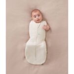 ergoPouch 1.0 TOG 3-6 Months Organic All Year Cocoon Swaddle Sleeping Bag Oatmeal - Sleeping Bags - Image 5