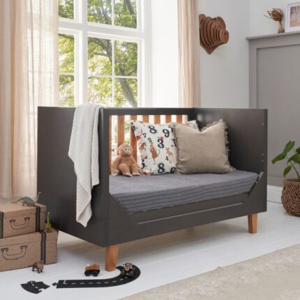 Tutti Bambini Como Cot Bed Slate Grey/Rosewood – Cots & Cot Beds - Baby Travel