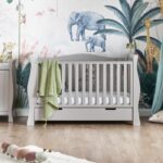 Obaby Stamford Luxe Sleigh Cot Bed Warm Grey - Cots & Cot Beds - Image 10
