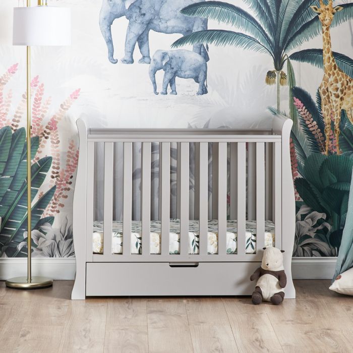 Obaby Stamford Space Saver Sleigh Cot Warm Grey – Cots & Cot Beds - Baby Travel Obaby Stamford Space Saver Sleigh Cot Warm Grey - Cots & Cot Beds - Image 2