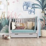 Obaby Stamford Mini Sleigh Cot 2 Piece Room Set Warm Grey - Furniture Sets - Image 2