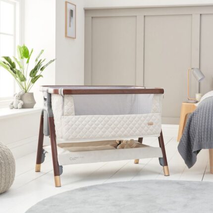 Tutti Bambini Cozee Luxe Bedside Crib Walnut/Cream – Cribs - Baby Travel