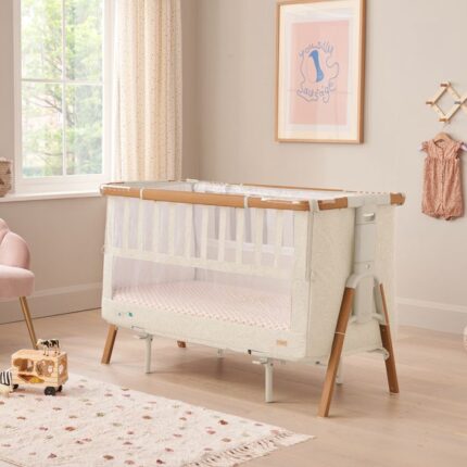 Tutti Bambini Cozee XL Bedside Crib & Cot Scandinavian Walnut/Ecru – Cribs - Baby Travel