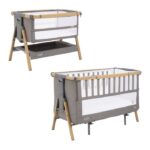 Tutti Bambini Cozee XL Bedside Crib & Cot Oak/Charcoal - Cribs