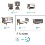 Tutti Bambini Cozee XL Bedside Crib & Cot Oak/Charcoal - Cribs - Image 8