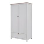 Tutti Bambini Verona Wardrobe Dove Grey/Oak – Wardrobes - Baby Travel Tutti Bambini Verona Wardrobe Dove Grey/Oak - Wardrobes