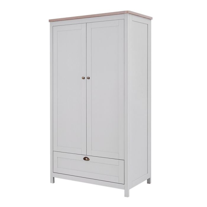 Tutti Bambini Verona Wardrobe Dove Grey/Oak – Wardrobes - Baby Travel Tutti Bambini Verona Wardrobe Dove Grey/Oak - Wardrobes - Image 1