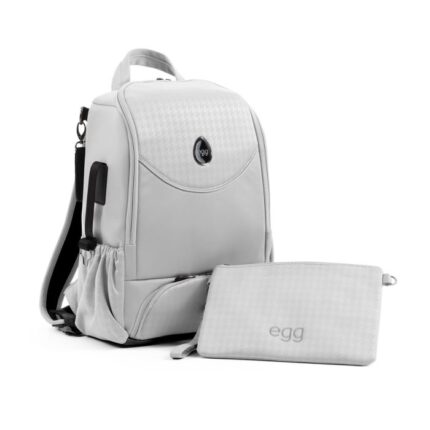 Egg 3 Toploader Backpack Houndstooth Silver – Pram Bags - Baby Travel