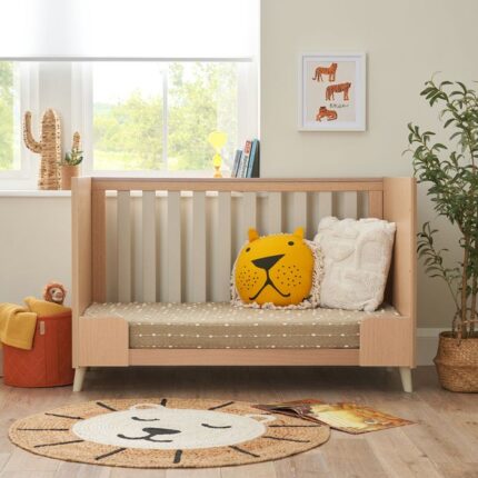 Tutti Bambini Fika Mini Cot Bed Light Oak/White Sand – Cots & Cot Beds - Baby Travel