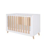 Tutti Bambini Fika Mini Cot Bed White/Light Oak - Cots & Cot Beds