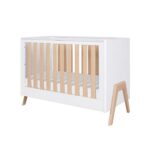 Tutti Bambini Fuori Mini Cot Bed White/Light Oak - Cots & Cot Beds