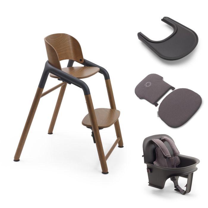 Bugaboo Giraffe Complete High Chair Bundle Grey – Wooden High Chairs - Baby Travel