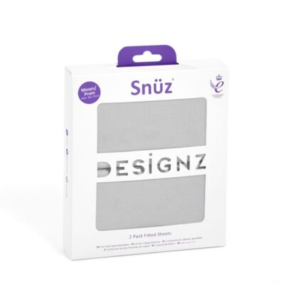 Snuz 2 Pack Moses Basket/Pram Fitted Sheets Grey – Crib Bedding & Sheets - Baby Travel