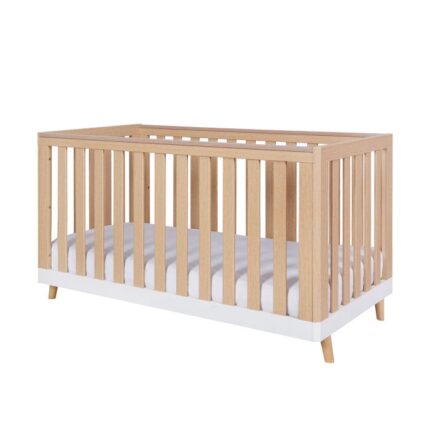 Tutti Bambini Hygge Cot Bed White/Light Oak – Cots & Cot Beds - Baby Travel