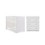 Obaby Nika Mini Cot 2 Piece Room Set White Wash - Furniture Sets