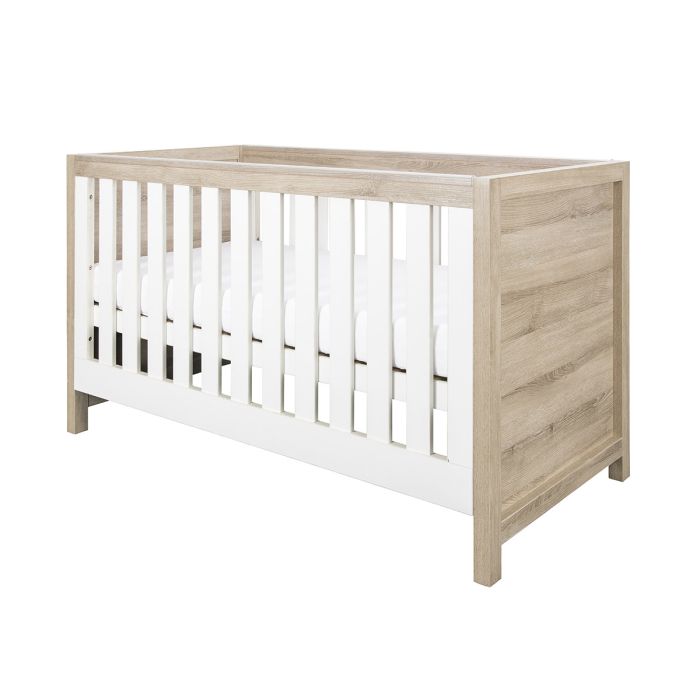 Tutti Bambini Modena Cot Bed White/Oak – Cots & Cot Beds - Baby Travel Tutti Bambini Modena Cot Bed White/Oak - Cots & Cot Beds - Image 1