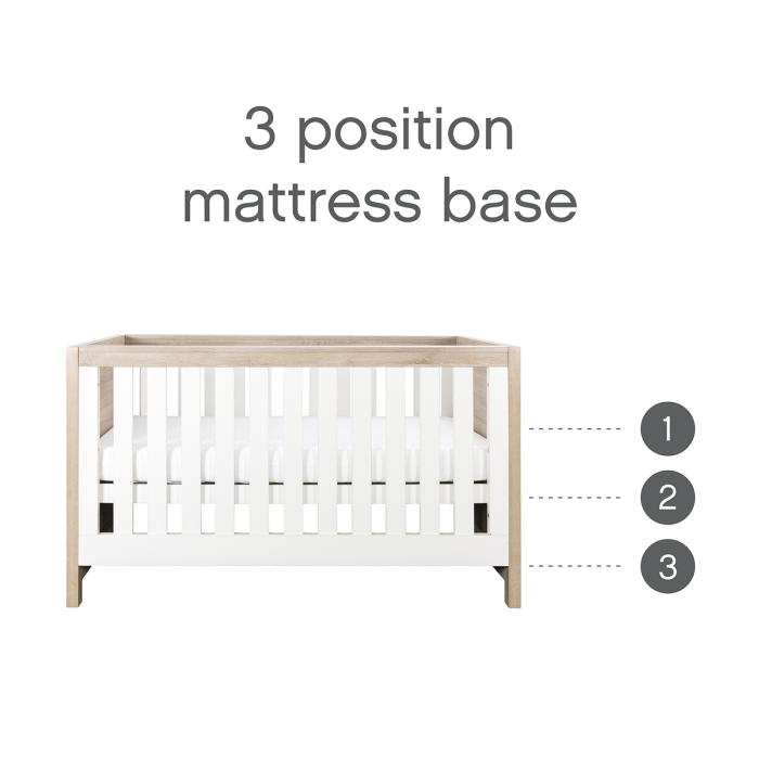 Tutti Bambini Modena Cot Bed White/Oak – Cots & Cot Beds - Baby Travel Tutti Bambini Modena Cot Bed White/Oak - Cots & Cot Beds - Image 8