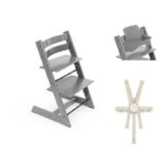 Stokke Tripp Trapp Chair, Baby Set2 & Harness2 Storm Grey – Stokke High Chairs - Baby Travel Stokke Tripp Trapp Chair, Baby Set2 & Harness2 Storm Grey - Stokke High Chairs