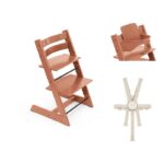 Stokke Tripp Trapp Chair, Baby Set2 & Harness2 Terracotta - Stokke High Chairs